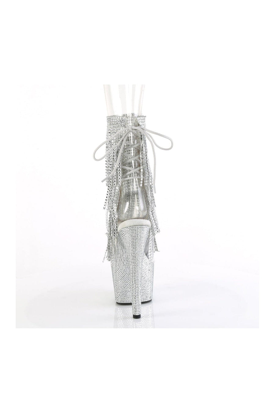 Pleaser BEJEWELED-1017RSF-7 Clear Vinyl Ankle Boot in Clear Vinyl