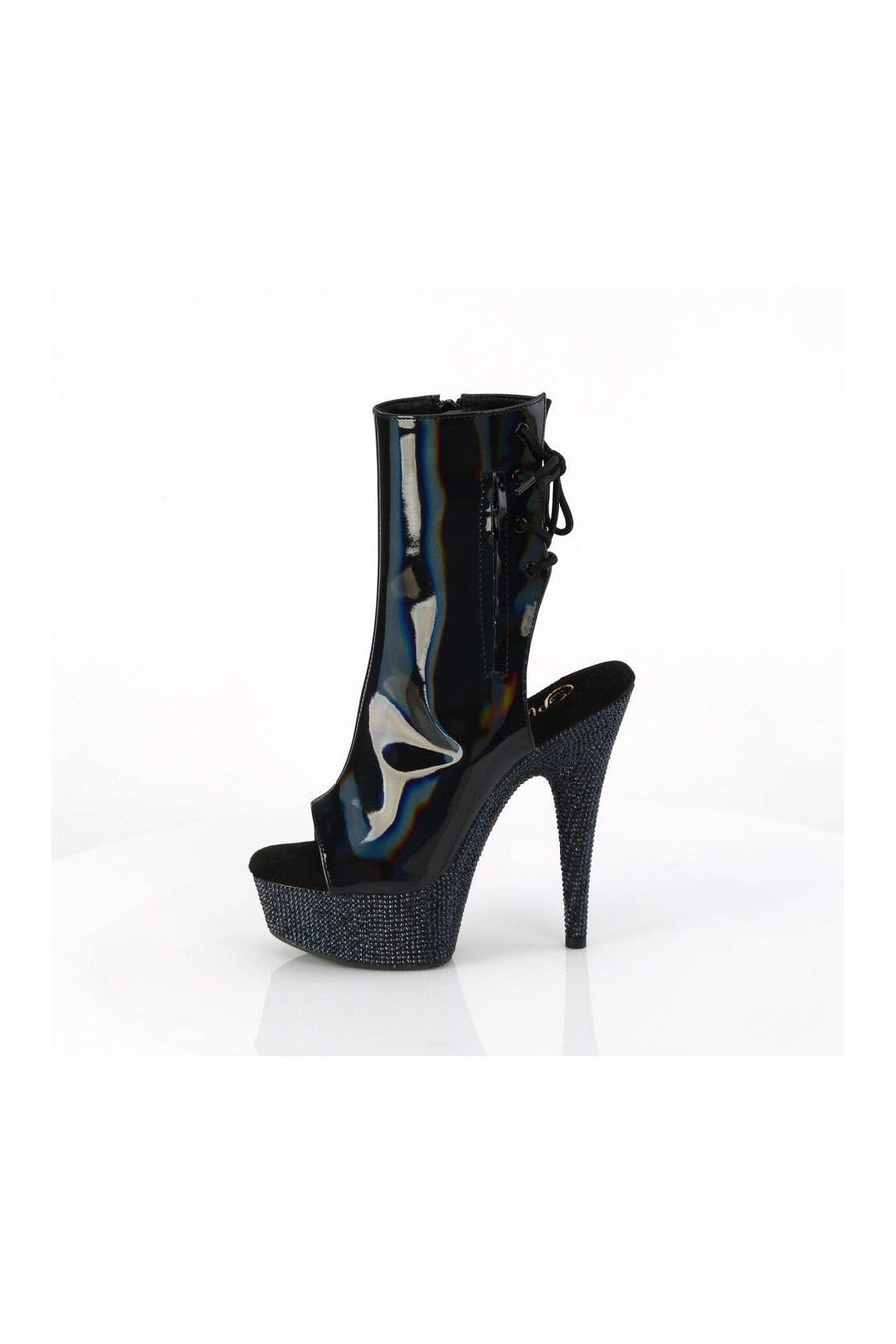 Pleaser BEJEWELED-1018DM-6 Black Patent Ankle Boot in Black Patent