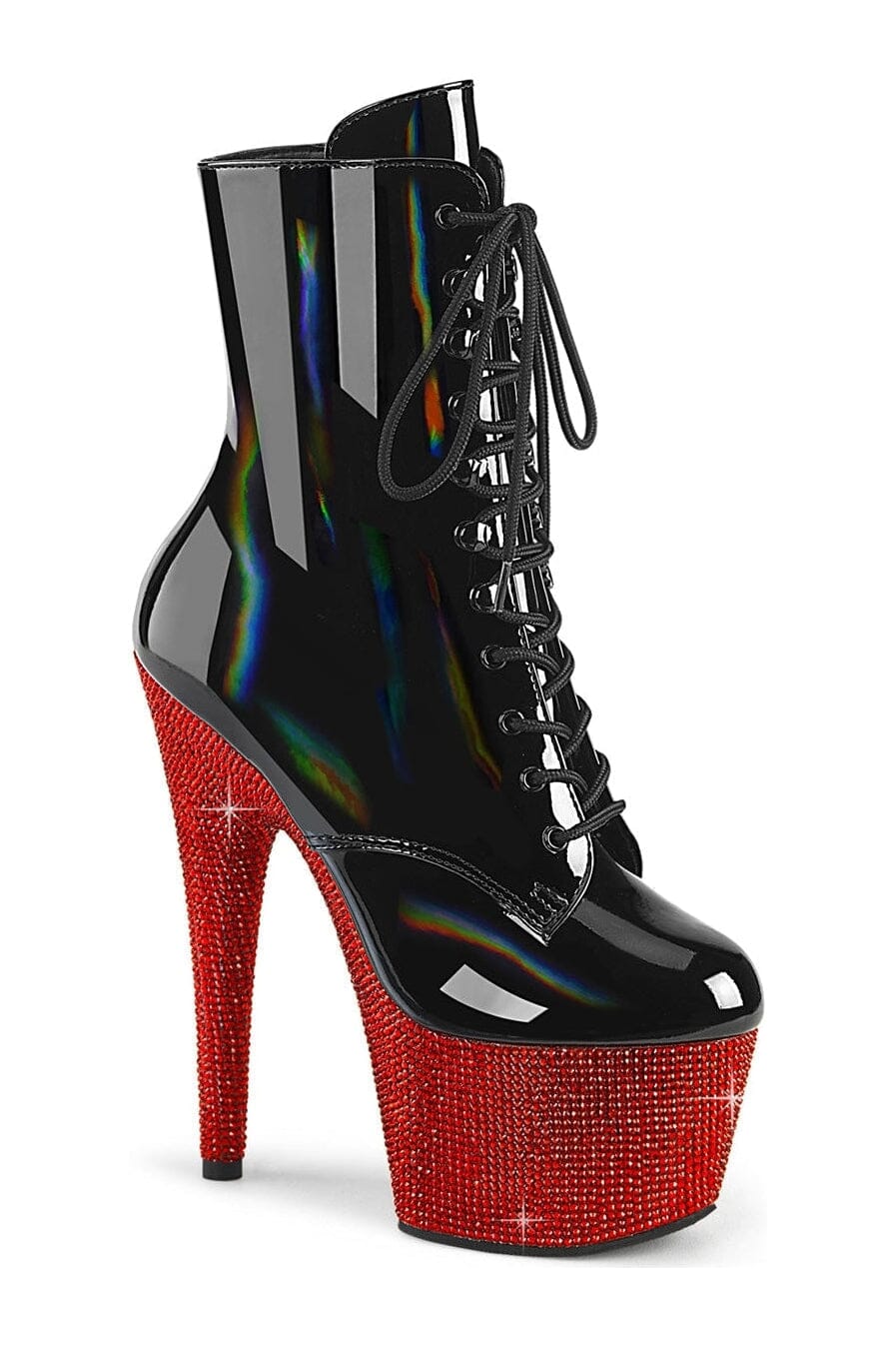Pleaser BEJEWELED-1020-7 Black Patent Ankle Boot in Black Patent from SexyShoes.com