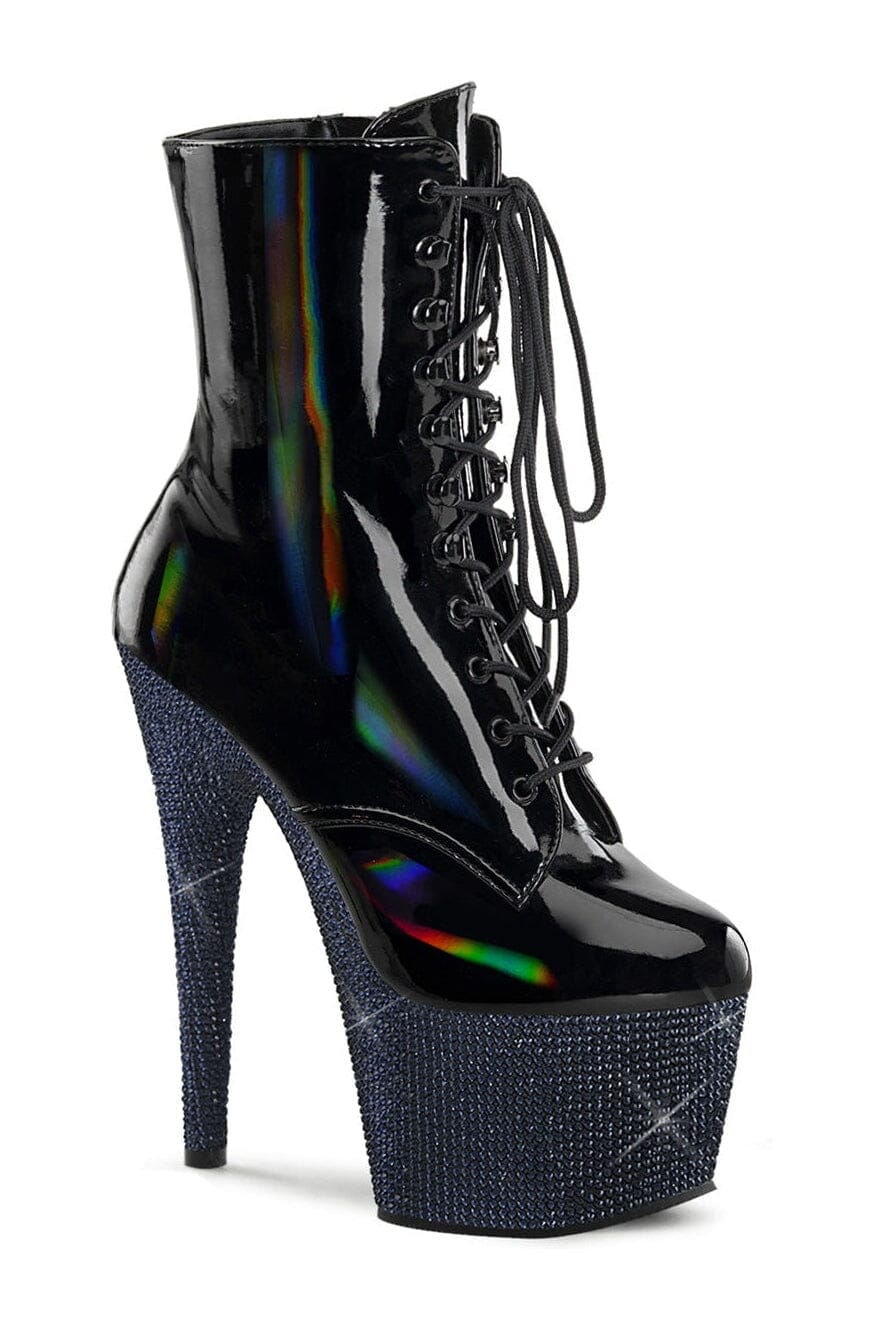 BEJEWELED-1020-7 Black Patent Ankle Boot-Ankle Boots-Pleaser-Black-10-Patent-SEXYSHOES.COM