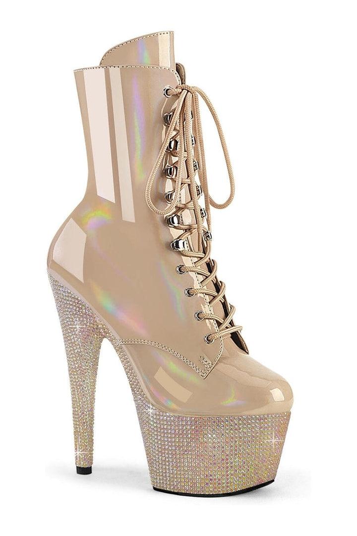 BEJEWELED-1020-7 Nude Patent Ankle Boot-Ankle Boots-Pleaser-Nude-10-Patent-SEXYSHOES.COM