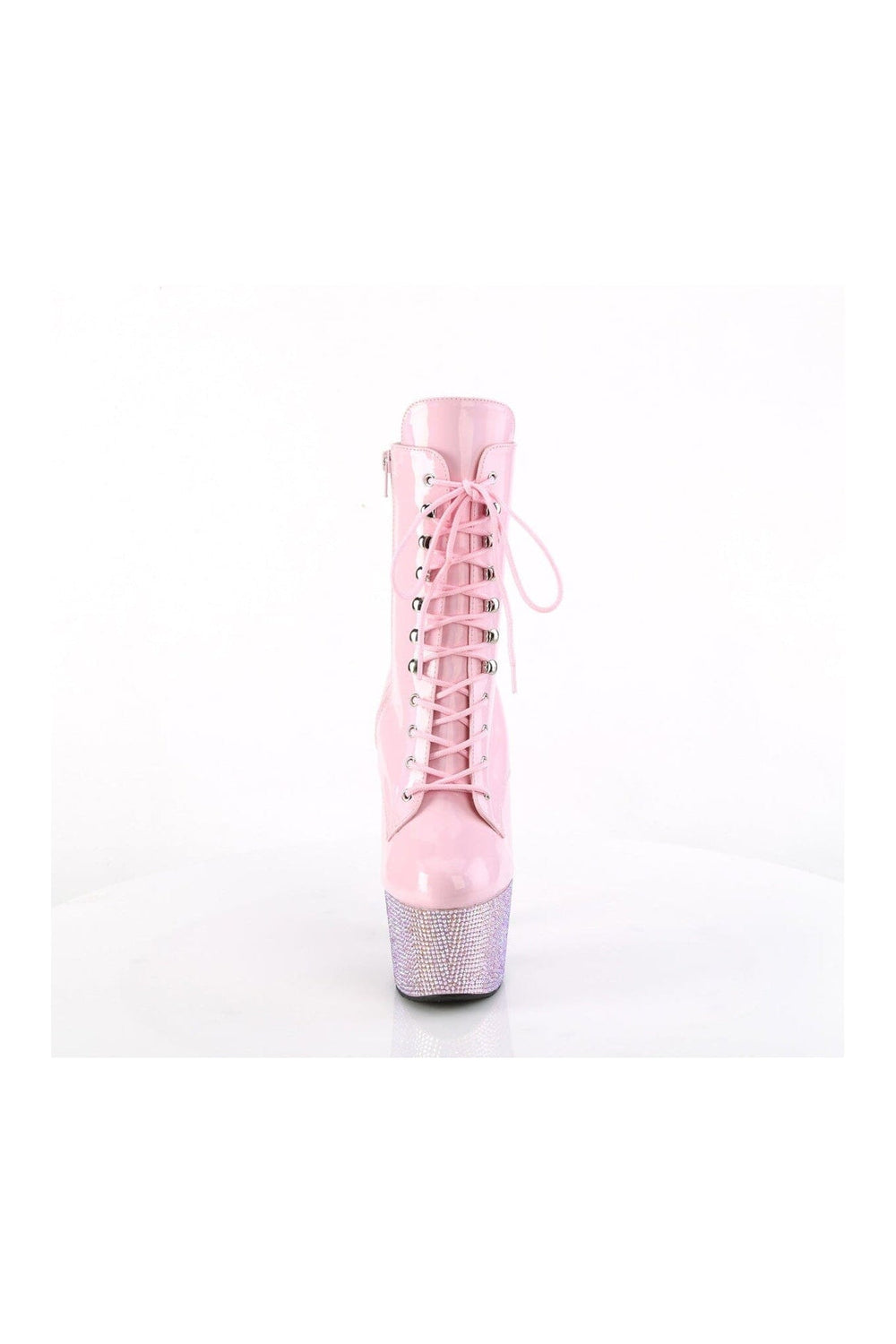 Pleaser BEJEWELED-1020-7 Pink Patent Ankle Boot in Pink Patent