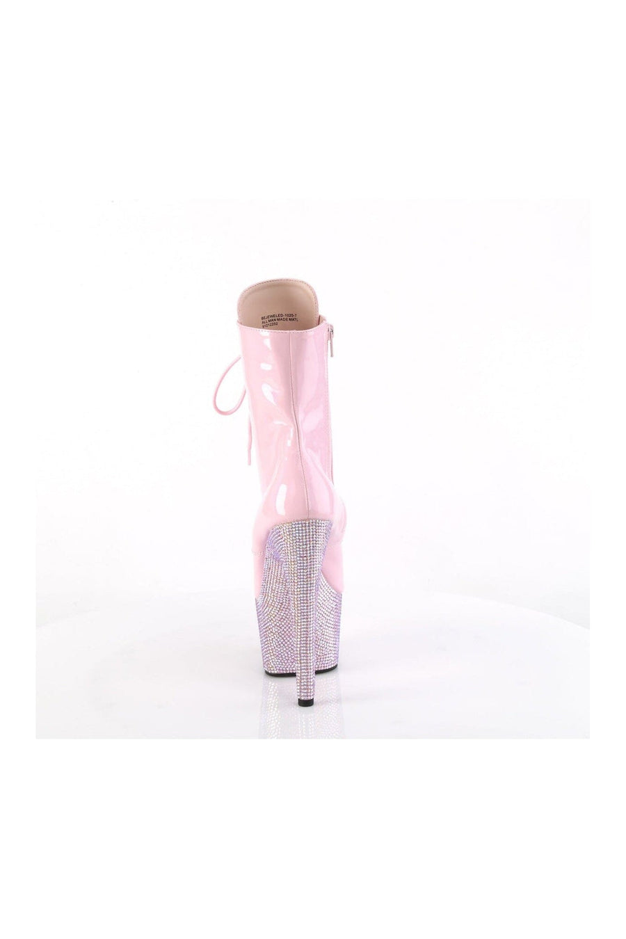 Pleaser BEJEWELED-1020-7 Pink Patent Ankle Boot in Pink Patent