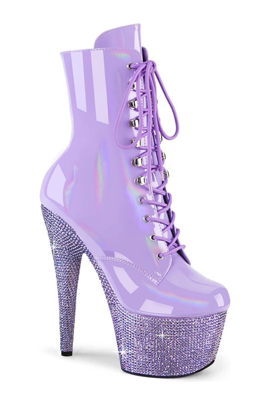 Pleaser Purple Ankle Boots Platform Stripper Shoes | Buy at Sexyshoes.com