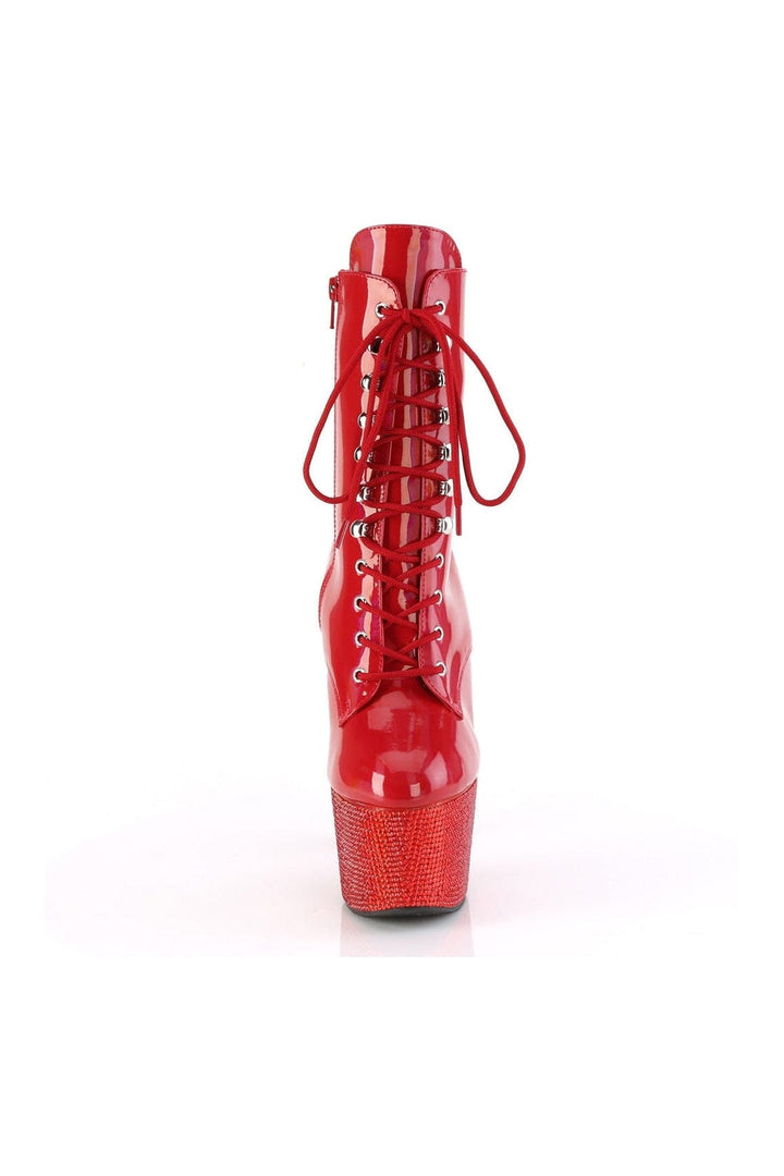 BEJEWELED-1020-7 Red Patent Ankle Boot-Ankle Boots-Pleaser-SEXYSHOES.COM