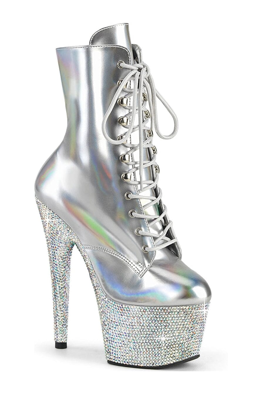 BEJEWELED-1020-7 Silver Patent Ankle Boot-Ankle Boots-Pleaser-Silver-10-Patent-SEXYSHOES.COM
