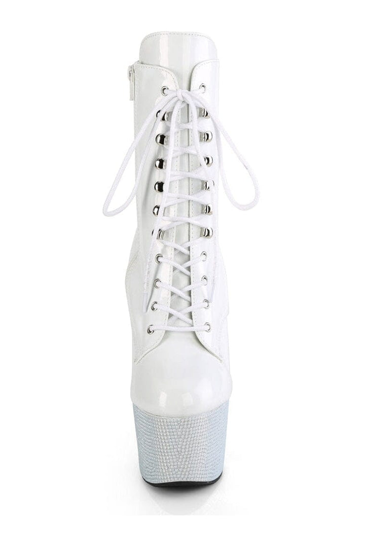 BEJEWELED-1020-7 White Patent Ankle Boot-Ankle Boots-Pleaser-SEXYSHOES.COM