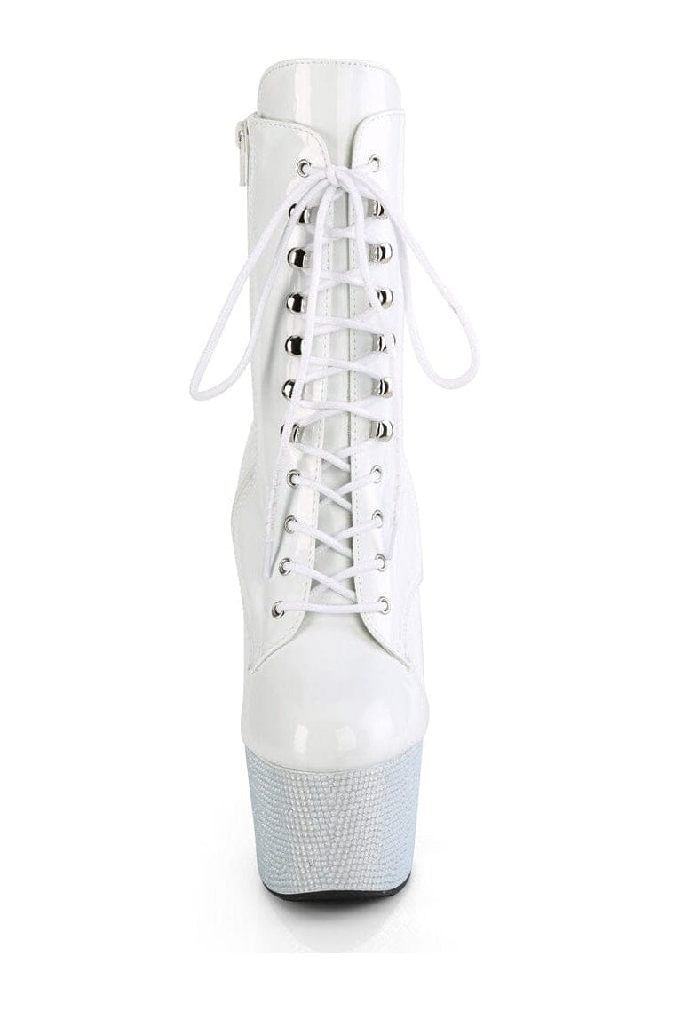 BEJEWELED-1020-7 White Patent Ankle Boot-Ankle Boots-Pleaser-SEXYSHOES.COM