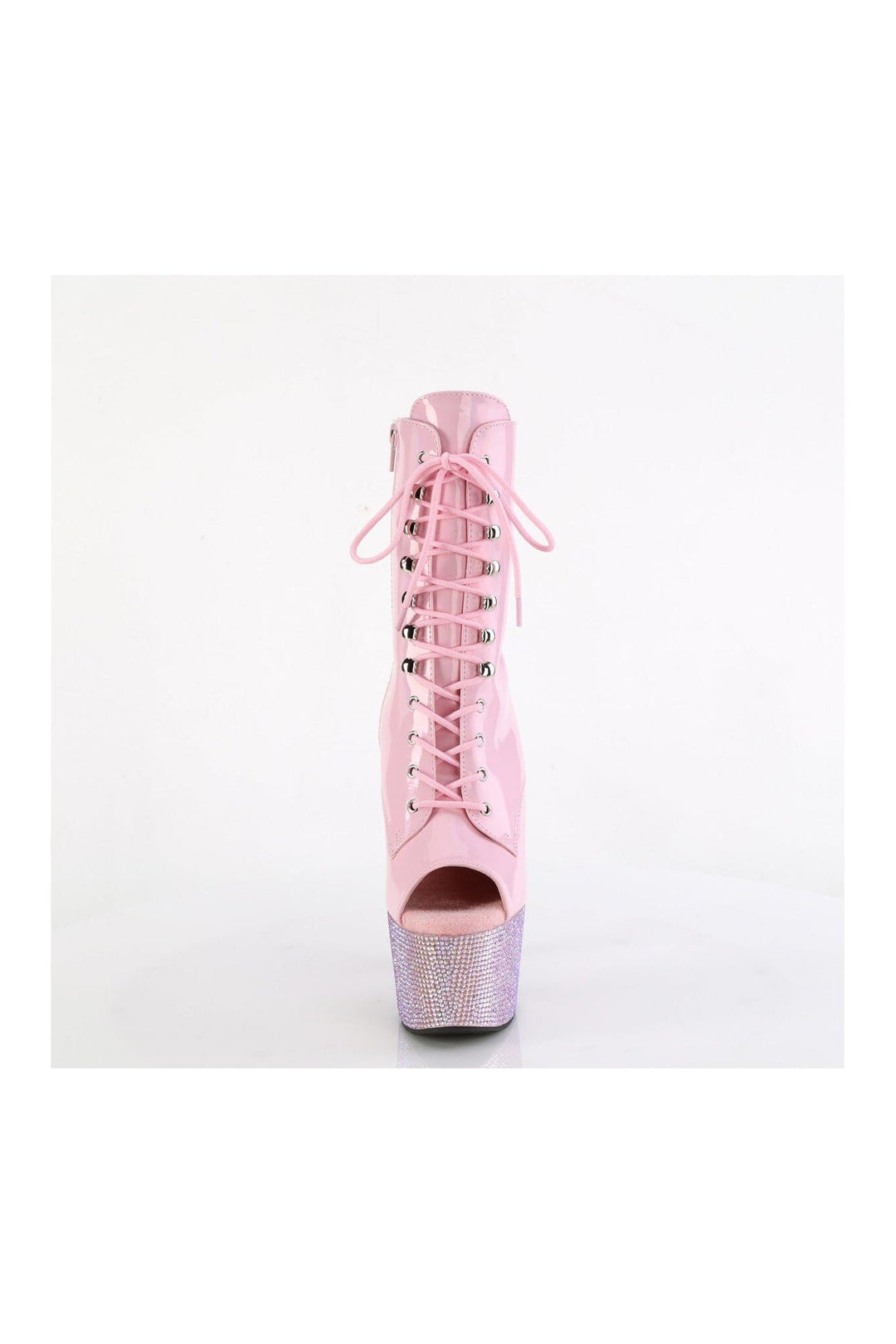 Pleaser BEJEWELED-1021-7 Pink Patent Ankle Boot in Pink Patent