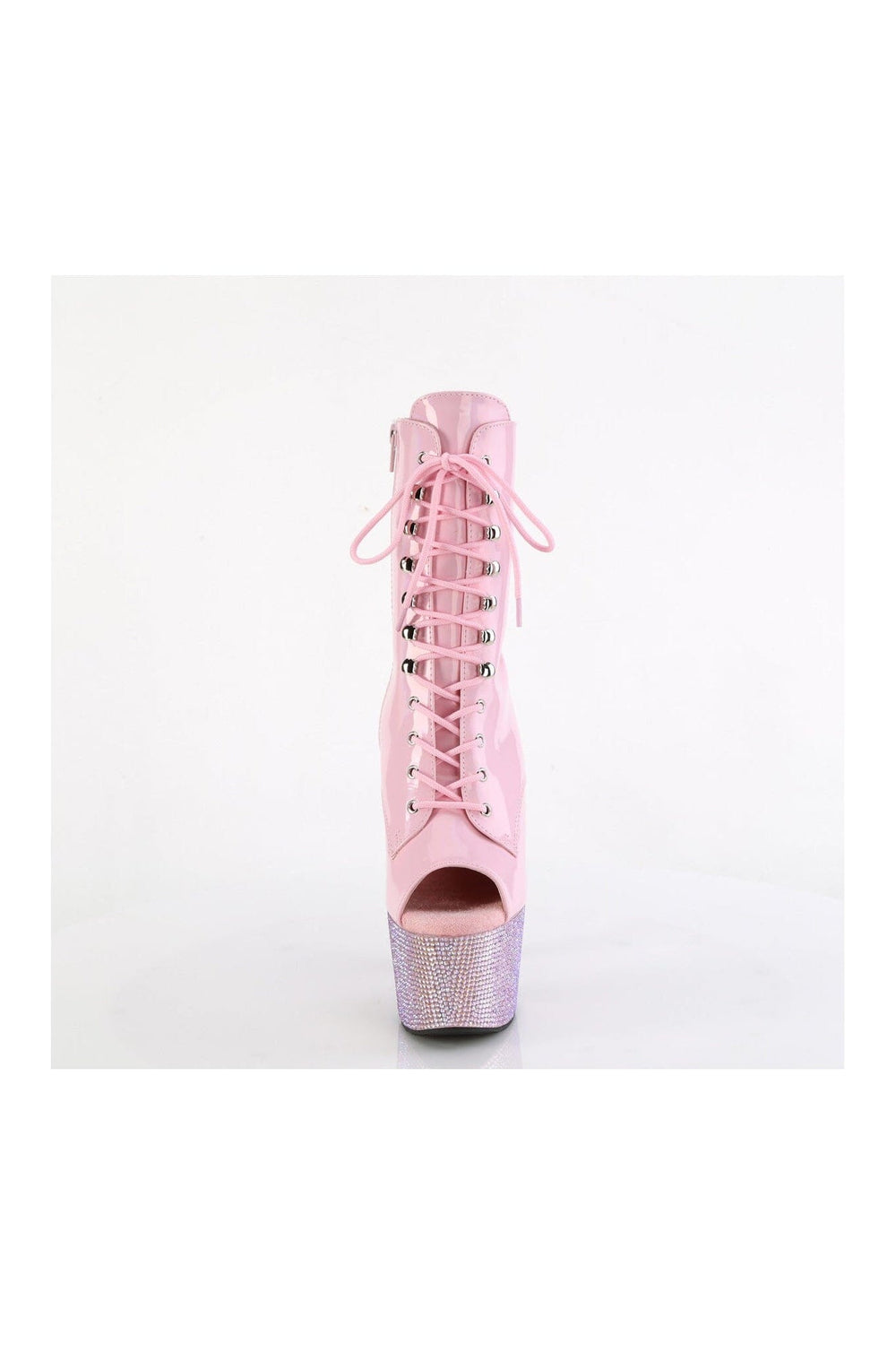 BEJEWELED-1021-7 Pink Patent Ankle Boot-Ankle Boots-Pleaser-SEXYSHOES.COM