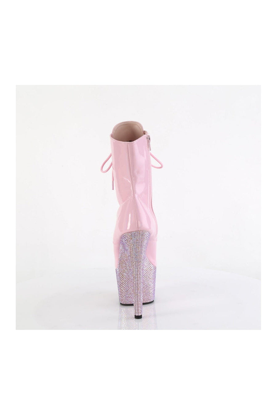 Pleaser BEJEWELED-1021-7 Pink Patent Ankle Boot in Pink Patent