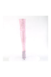Pleaser BEJEWELED-3000-7 Pink Patent Thigh Boot in Pink Patent
