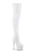 BEJEWELED-3000-7 White Patent Thigh Boot