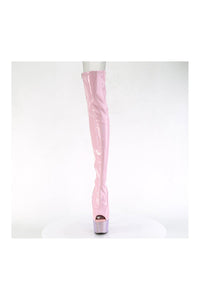 Pleaser BEJEWELED-3011-7 Pink Patent Thigh Boot in Pink Patent