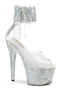 Pleaser BEJEWELED-724RS-02 Clear Vinyl Sandal in Clear Vinyl from SexyShoes.com