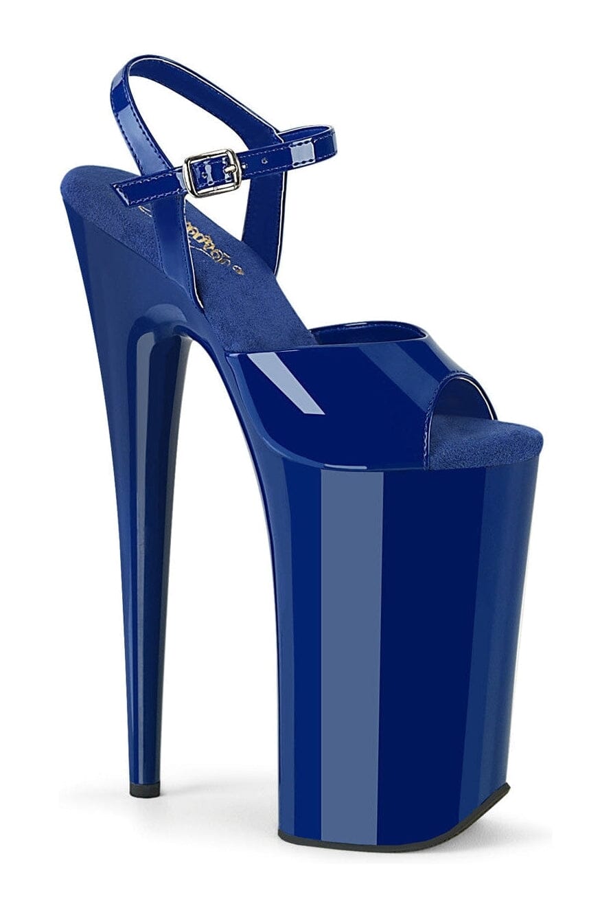 BEYOND-009 Blue Patent Sandal-Sandals- Stripper Shoes at SEXYSHOES.COM