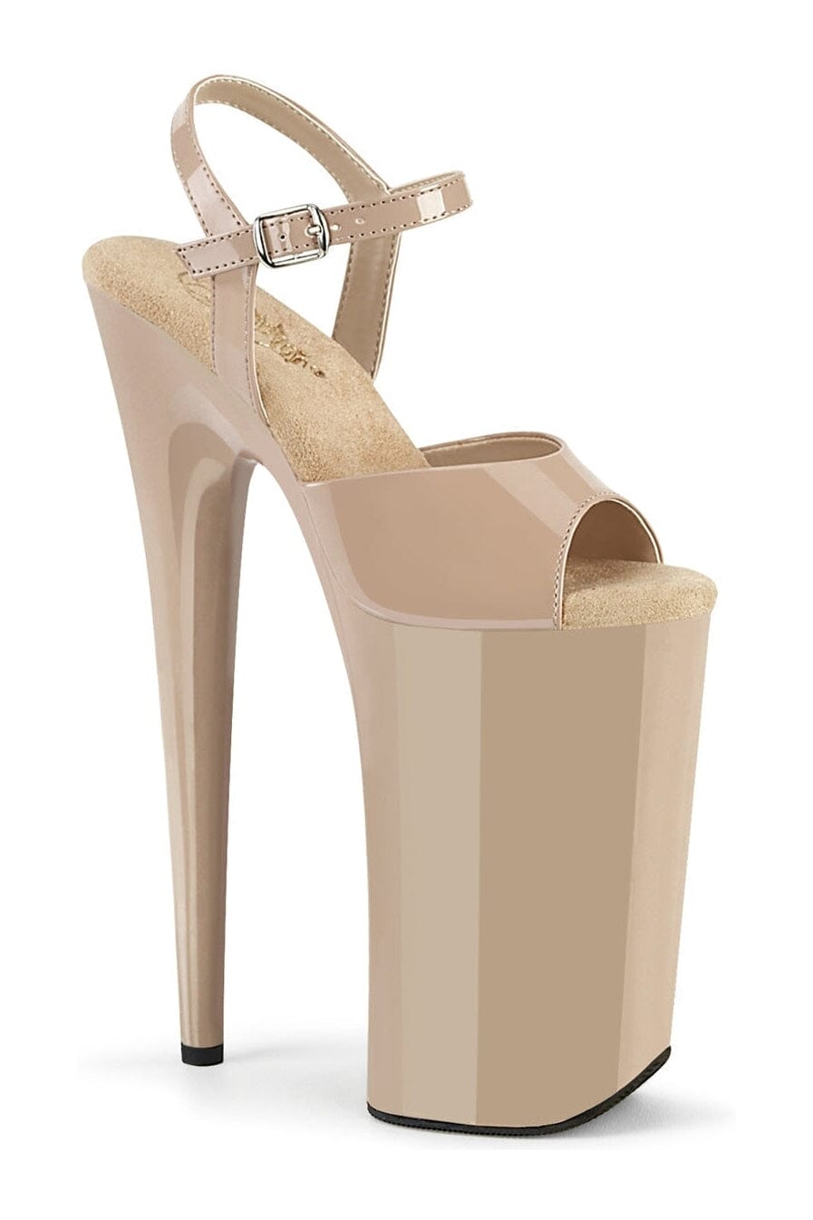 BEYOND-009 Nude Patent Sandal-Sandals- Stripper Shoes at SEXYSHOES.COM