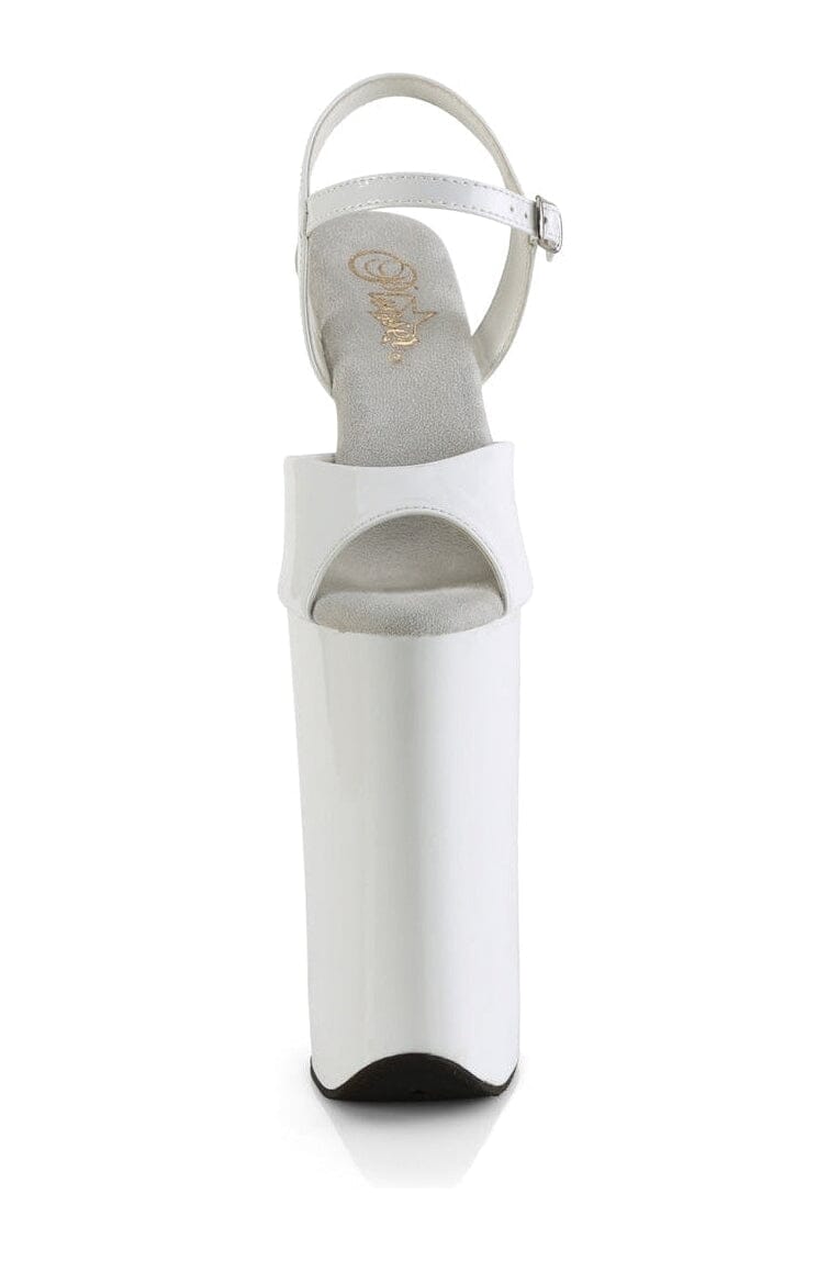 Pleaser BEYOND-009 White Patent Sandal in White Patent