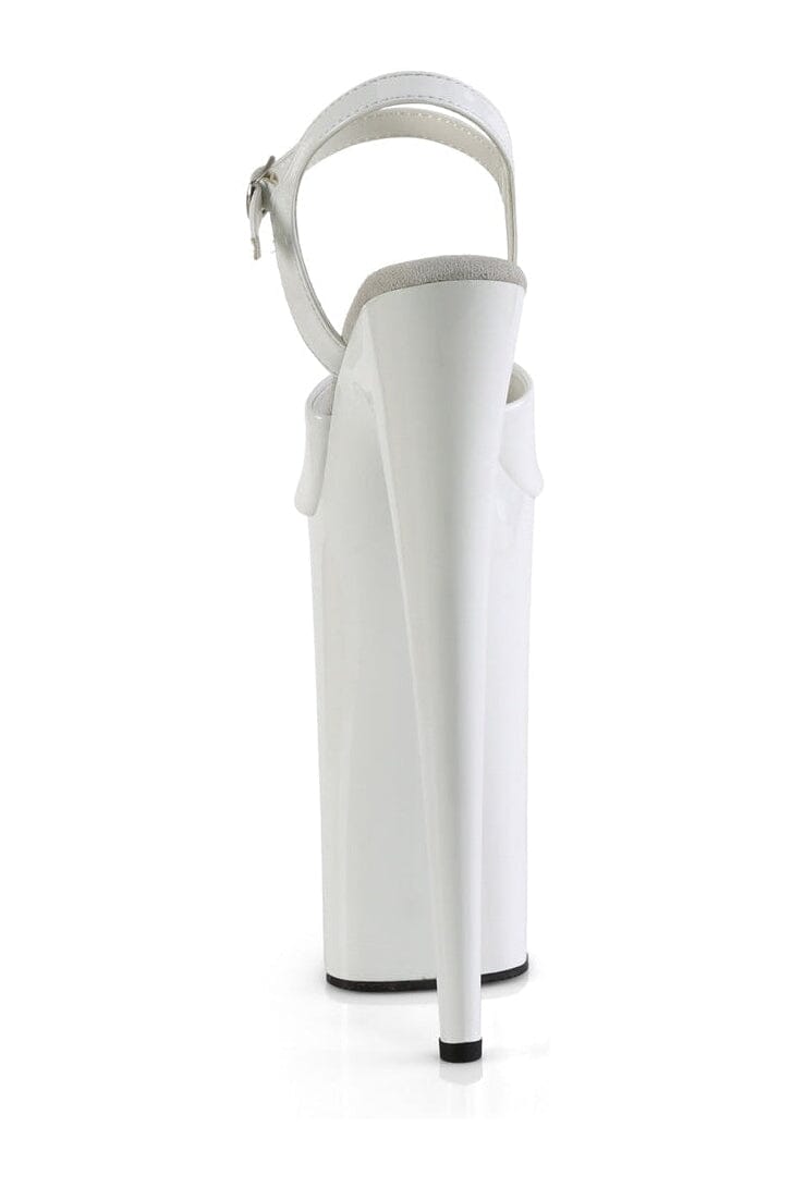 Pleaser BEYOND-009 White Patent Sandal in White Patent