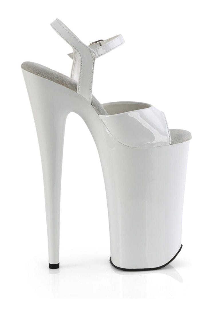 Pleaser BEYOND-009 White Patent Sandal in White Patent