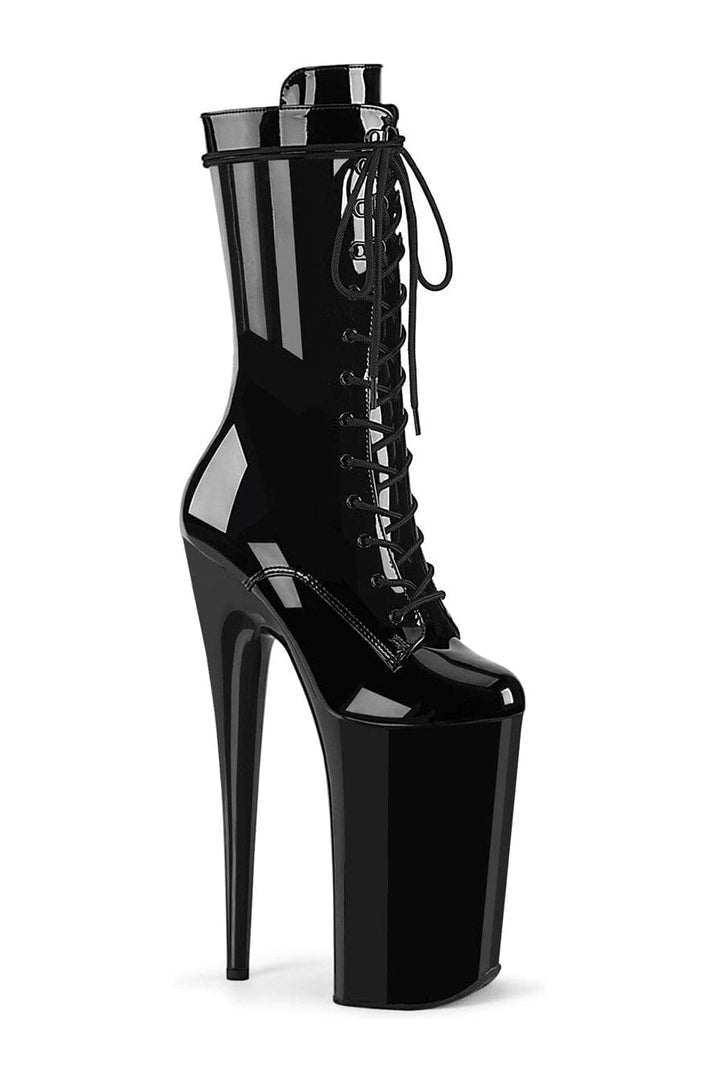 Pleaser Black Knee Boots Platform Stripper Shoes | Buy at Sexyshoes.com