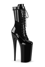BEYOND-1050 Black Patent Knee Boot