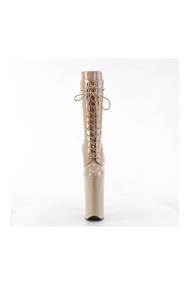 BEYOND-1050 Nude Patent Knee Boot-Knee Boots- Stripper Shoes at SEXYSHOES.COM