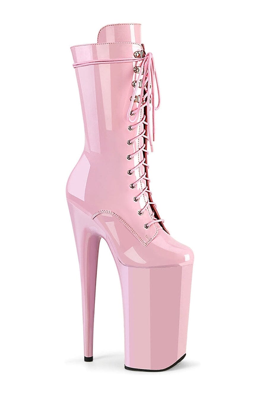 BEYOND-1050 Pink Patent Knee Boot-Knee Boots- Stripper Shoes at SEXYSHOES.COM