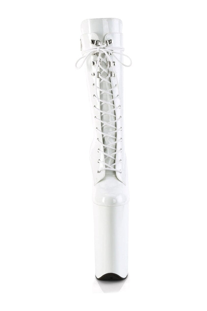 BEYOND-1050 White Patent Knee Boot-Knee Boots- Stripper Shoes at SEXYSHOES.COM