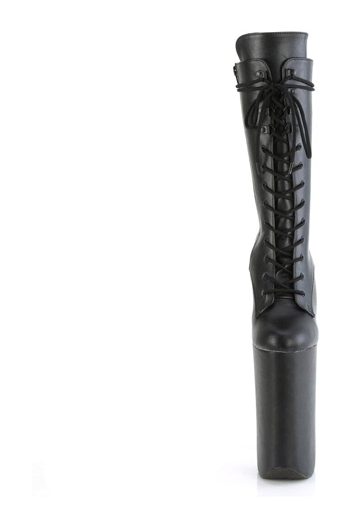 BEYOND-1050WR Black Faux Leather Knee Boot-Knee Boots- Stripper Shoes at SEXYSHOES.COM