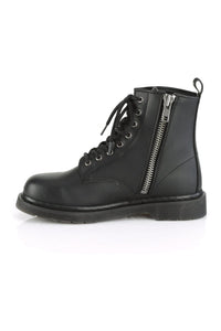 Demonia BOLT-100 Black Vegan Leather Knee Boot in Black Vegan Leather