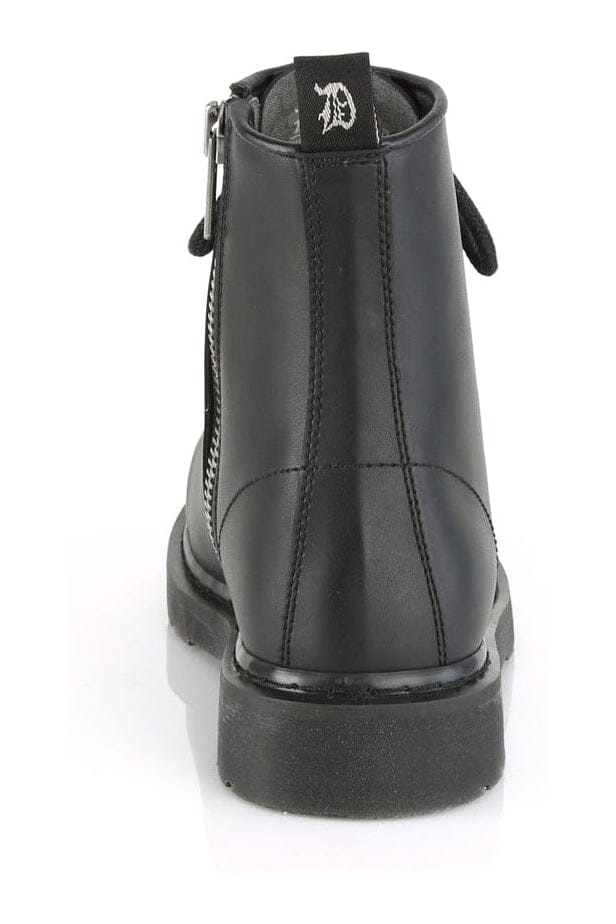 BOLT-100 Black Vegan Leather Knee Boot-Knee Boots-Demonia-SEXYSHOES.COM