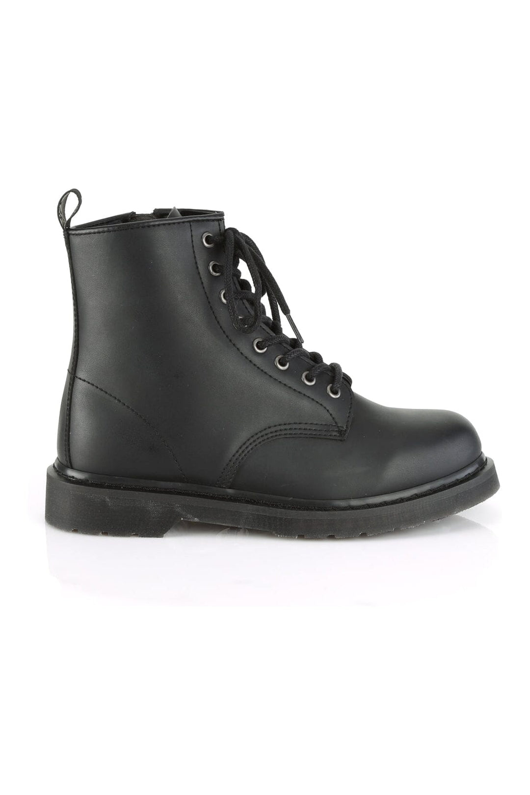 Demonia BOLT-100 Black Vegan Leather Knee Boot in Black Vegan Leather