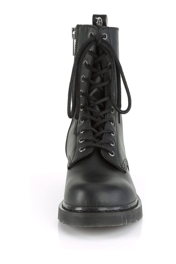 BOLT-200 Black Vegan Leather Knee Boot