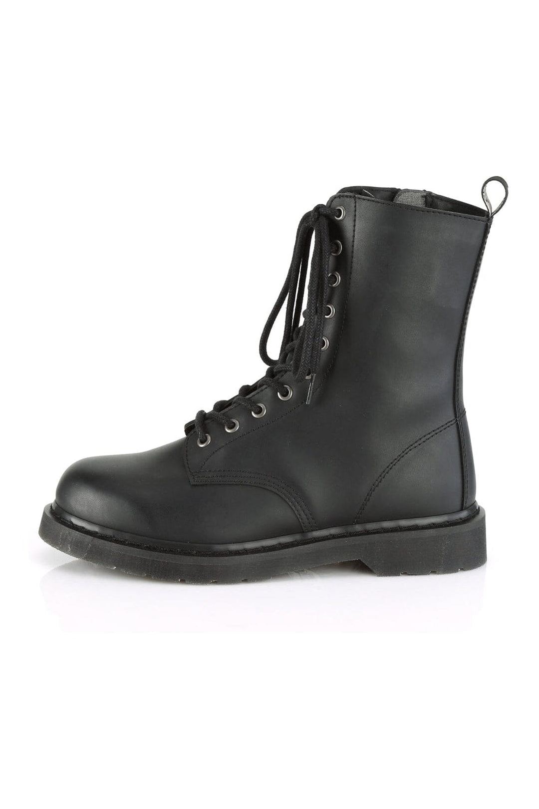 Demonia BOLT-200 Black Vegan Leather Knee Boot in Black Vegan Leather