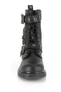 Demonia BOLT-250 Black Vegan Leather Knee Boot in Black Vegan Leather