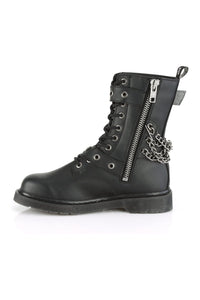 Demonia BOLT-250 Black Vegan Leather Knee Boot in Black Vegan Leather