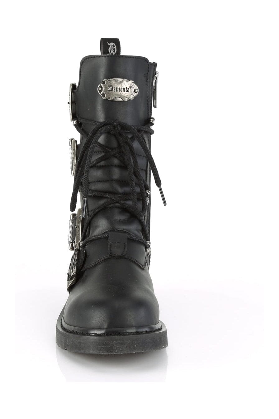 BOLT-265 Black Vegan Leather Knee Boot-Knee Boots-Demonia-SEXYSHOES.COM