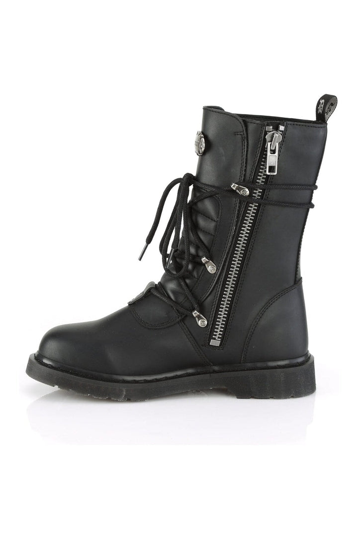 BOLT-265 Black Vegan Leather Knee Boot-Knee Boots-Demonia-SEXYSHOES.COM