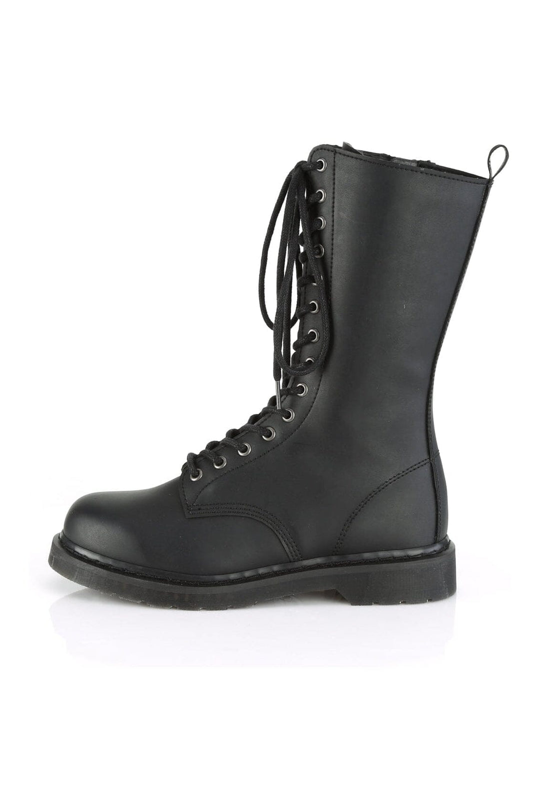 Demonia BOLT-300 Black Vegan Leather Knee Boot in Black Vegan Leather