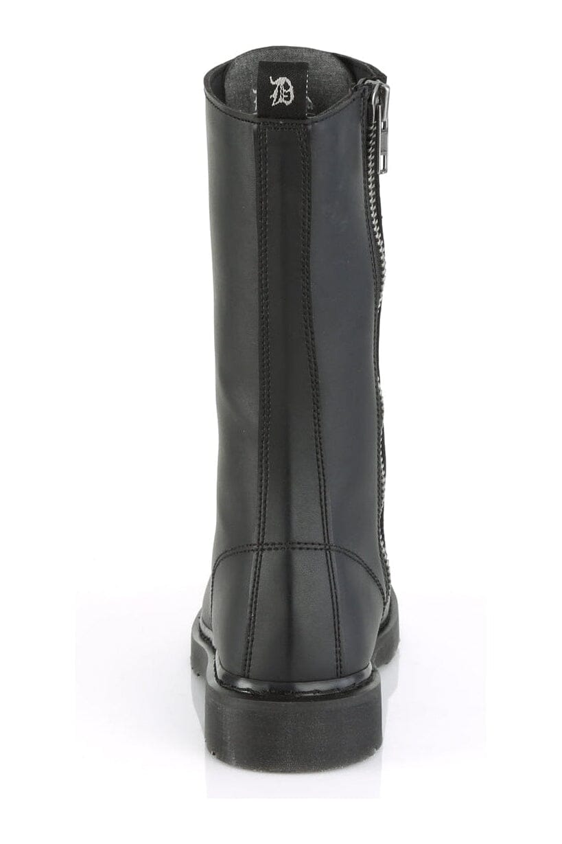 Demonia BOLT-300 Black Vegan Leather Knee Boot in Black Vegan Leather