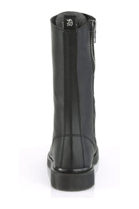 Demonia BOLT-300 Black Vegan Leather Knee Boot in Black Vegan Leather