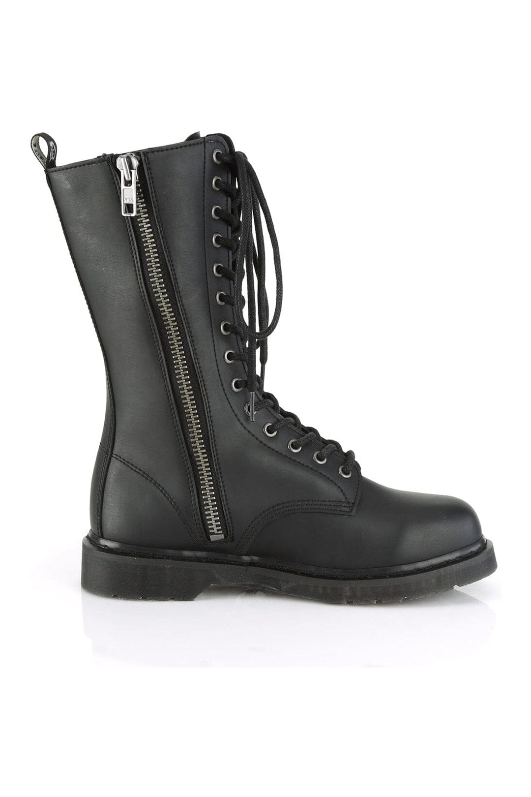 BOLT-300 Black Vegan Leather Knee Boot-Knee Boots-Demonia-SEXYSHOES.COM