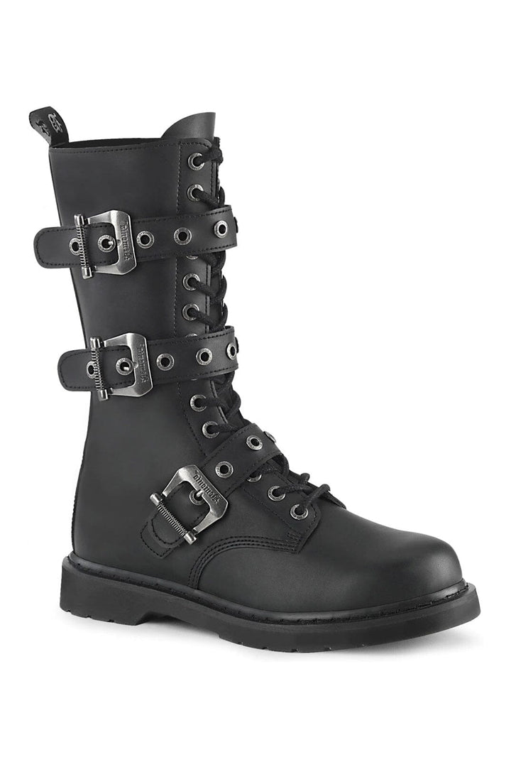 BOLT-330 Black Vegan Leather Knee Boot-Knee Boots-Demonia-Black-10-Vegan Leather-SEXYSHOES.COM