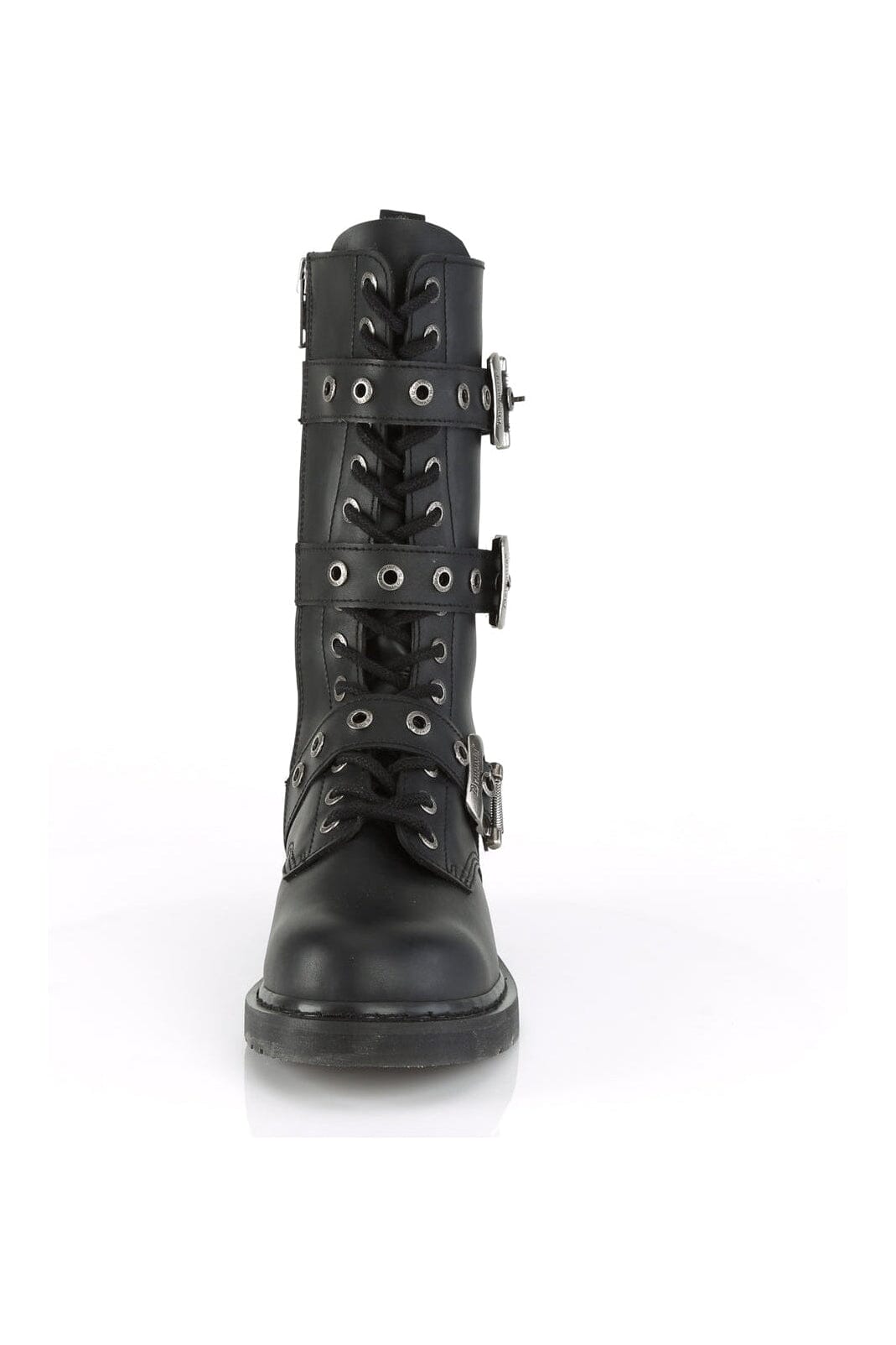 Demonia BOLT-330 Black Vegan Leather Knee Boot in Black Vegan Leather