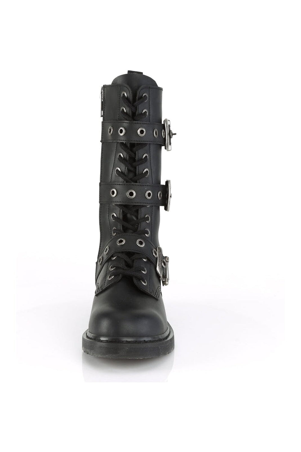 BOLT-330 Black Vegan Leather Knee Boot-Knee Boots-Demonia-SEXYSHOES.COM