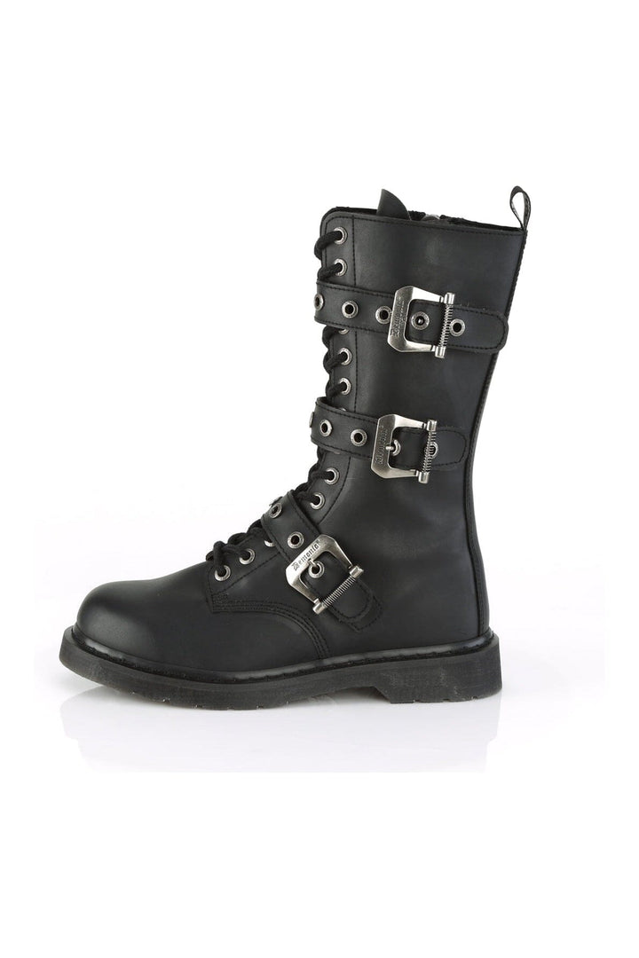 BOLT-330 Black Vegan Leather Knee Boot-Knee Boots-Demonia-SEXYSHOES.COM