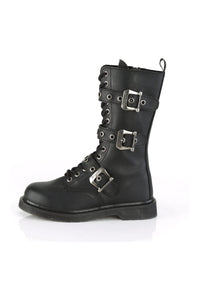 Demonia BOLT-330 Black Vegan Leather Knee Boot in Black Vegan Leather