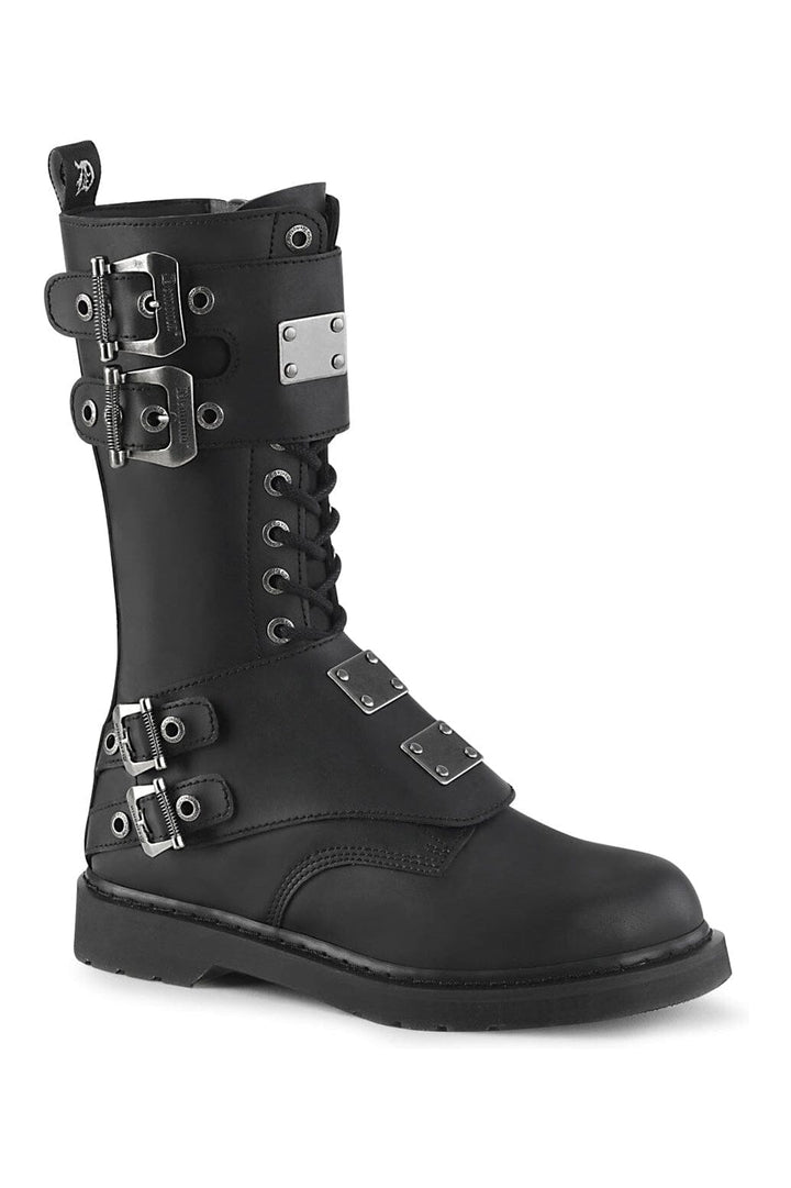 BOLT-345 Black Vegan Leather Knee Boot-Knee Boots-Demonia-Black-10-Vegan Leather-SEXYSHOES.COM