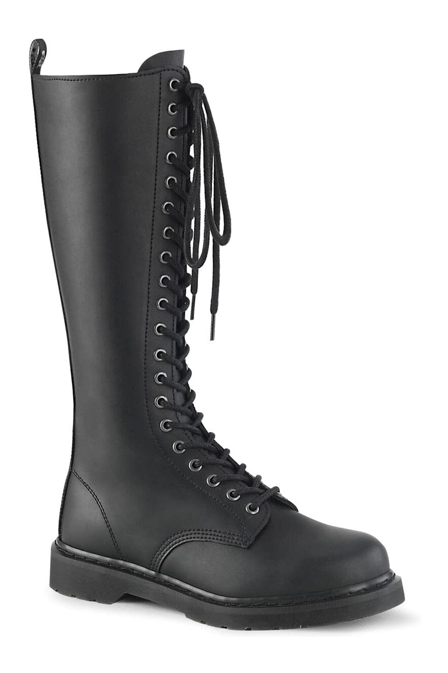 Demonia BOLT-400 Black Vegan Leather Knee Boot in Black Vegan Leather from SexyShoes.com